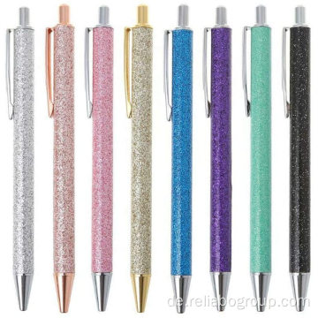Luxus-Metallglitter-einziehbarer mittlerer Kugelschreiber